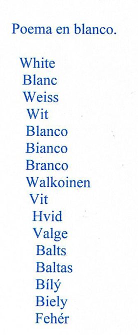 poema en blanco cortesia nel amaro courtesy from the artist to klauss van damme all rights reserved vegap